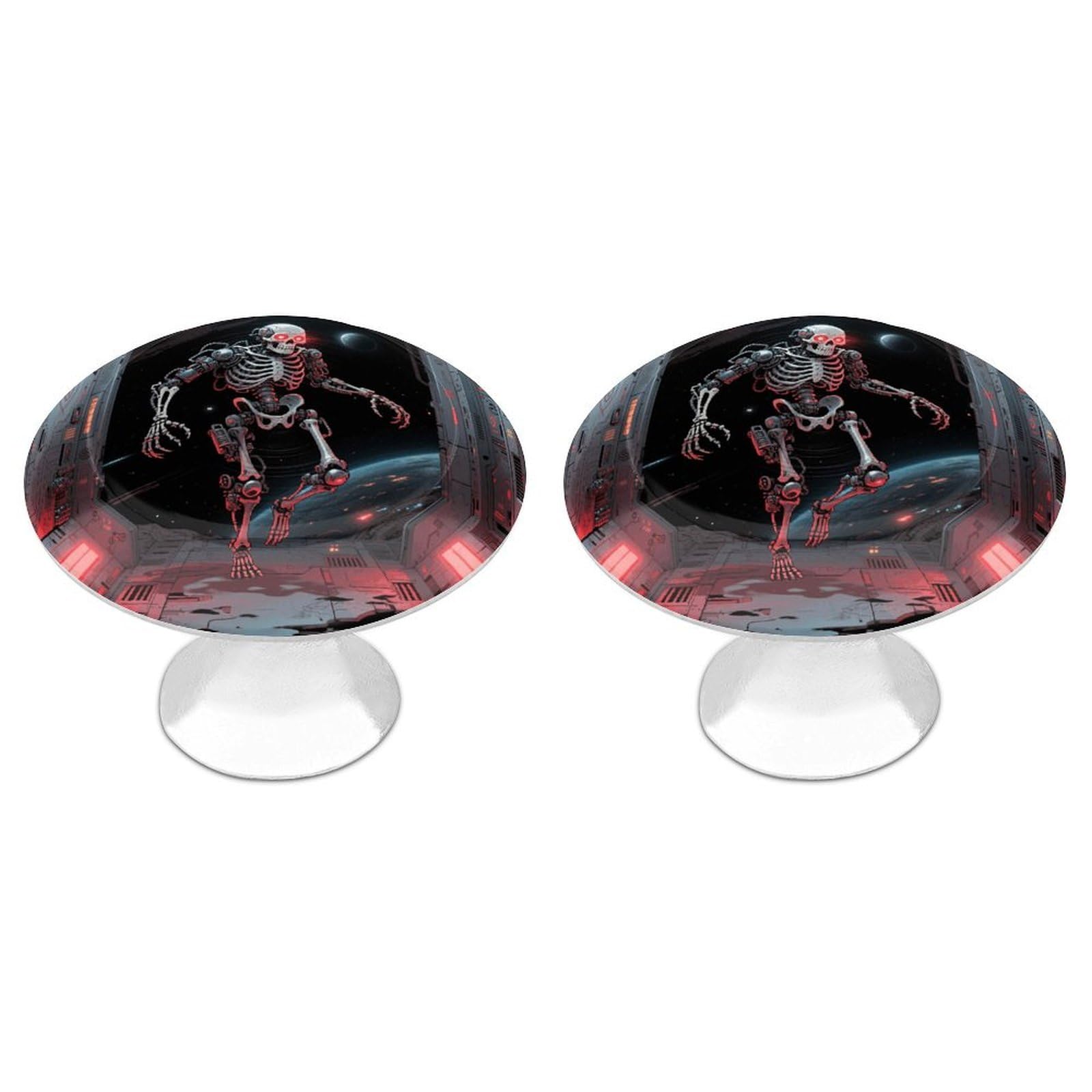 Vstadank Style Skull Drawer Knob Nice Bathroom Cabinet Knob Round Cabinet Pull Stainless Steel Cabinet Handle Circle Drawer Handle Modern Drawer Pull For Wardrobe Cupboard 2 Pcs
