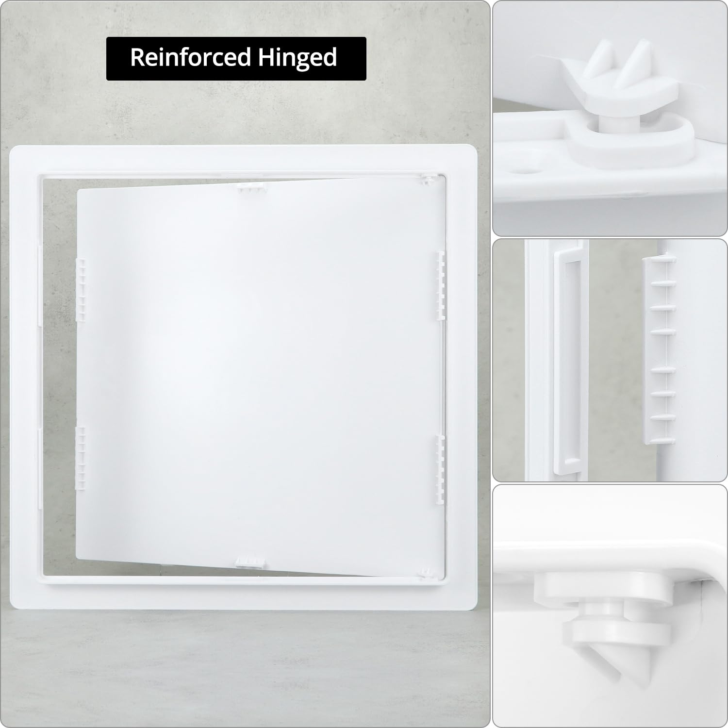 QWORK Panel de acceso para paneles de yeso, puerta de acceso de plástico de 18 x 18 pulgadas, panel de acceso de pared extraíble compatible con sistemas de fontanería y HVAC