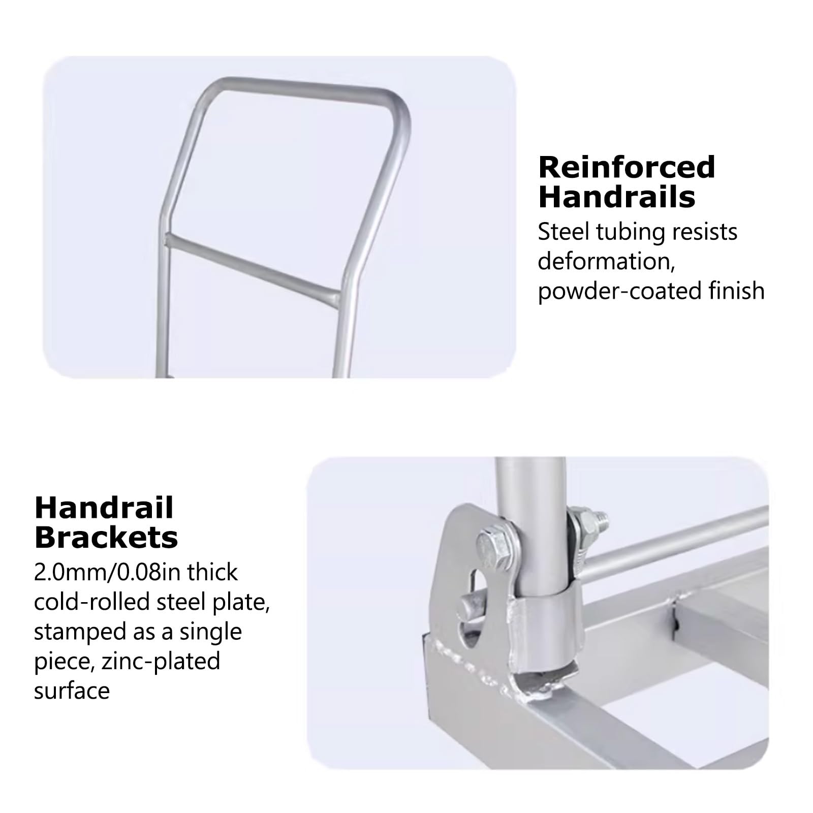 Carro Plegable de Alta Resistencia, Carro de Plataforma Plana de Acero Inoxidable, Ideal for Transporte de Equipaje y Equipaje (60x100 Cm)(Style 2 Straight Corners)