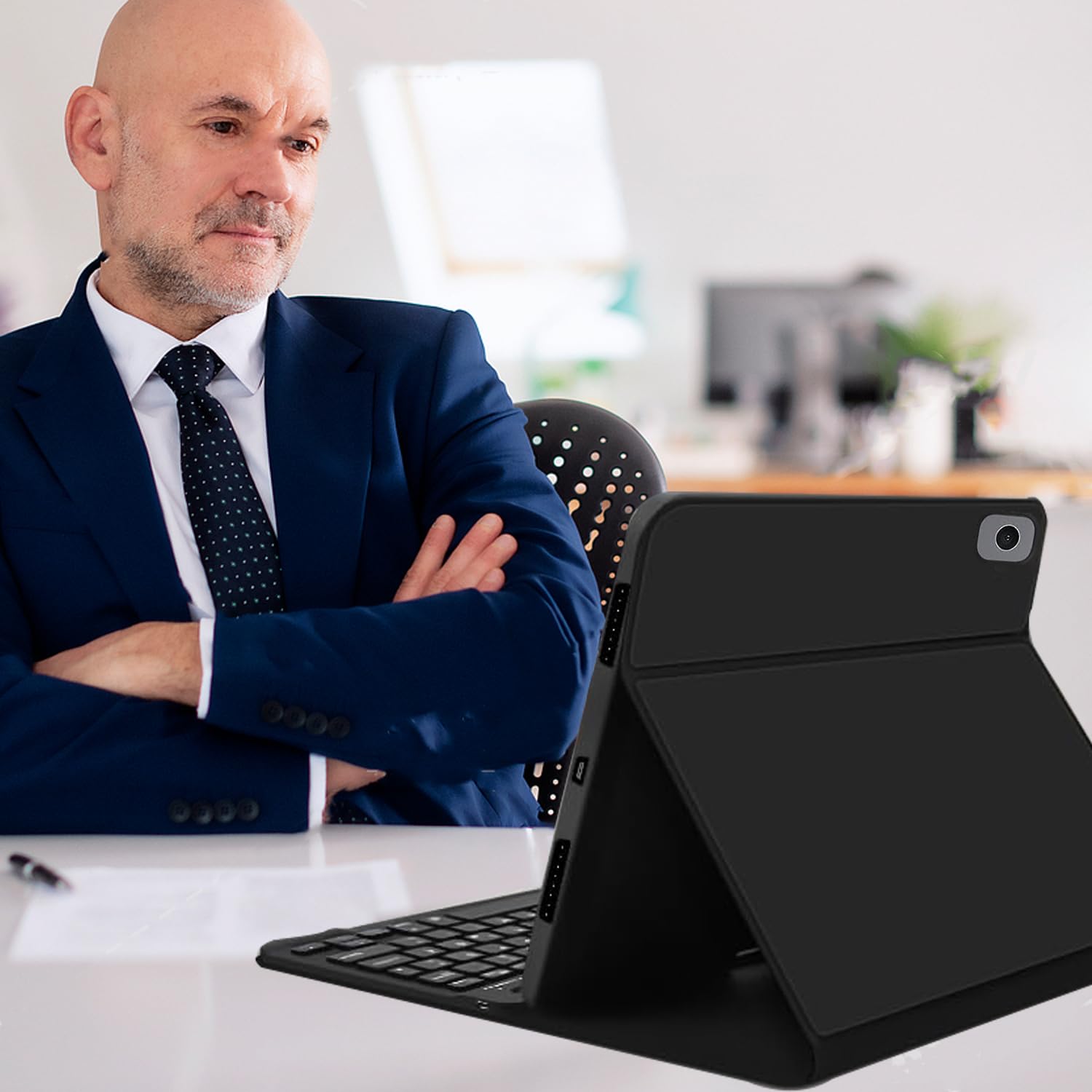 Funda con Teclado iPad 9/8 /7 generacion 10.2”/Air 3 10.5"/Pro 10.5”, Español Ñ QWERTY Bluetooth Desmontable, Funda Teclado para iPad 10.2 9th Gen 2021/ 8th 2020/ 7th 2019, Negro