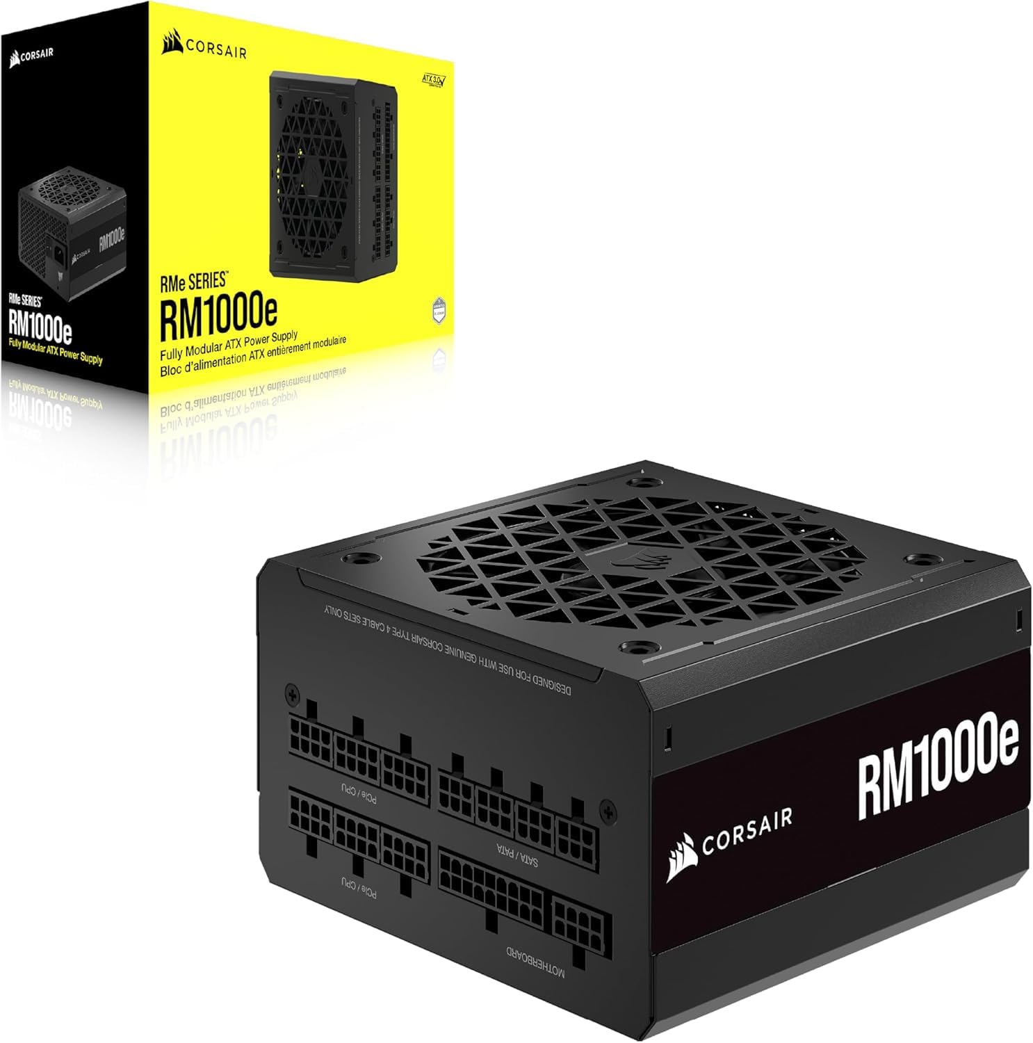 Corsair RM1000e (2023) Alimentatore ATX Completamente Modulare a Basso Rumore - Compatibile Con ATX 3.1 e PCIe 5.1 - Condensatori a 105°C - Efficienza 80 PLUS Gold - Supporto Standby Moderno - Nero