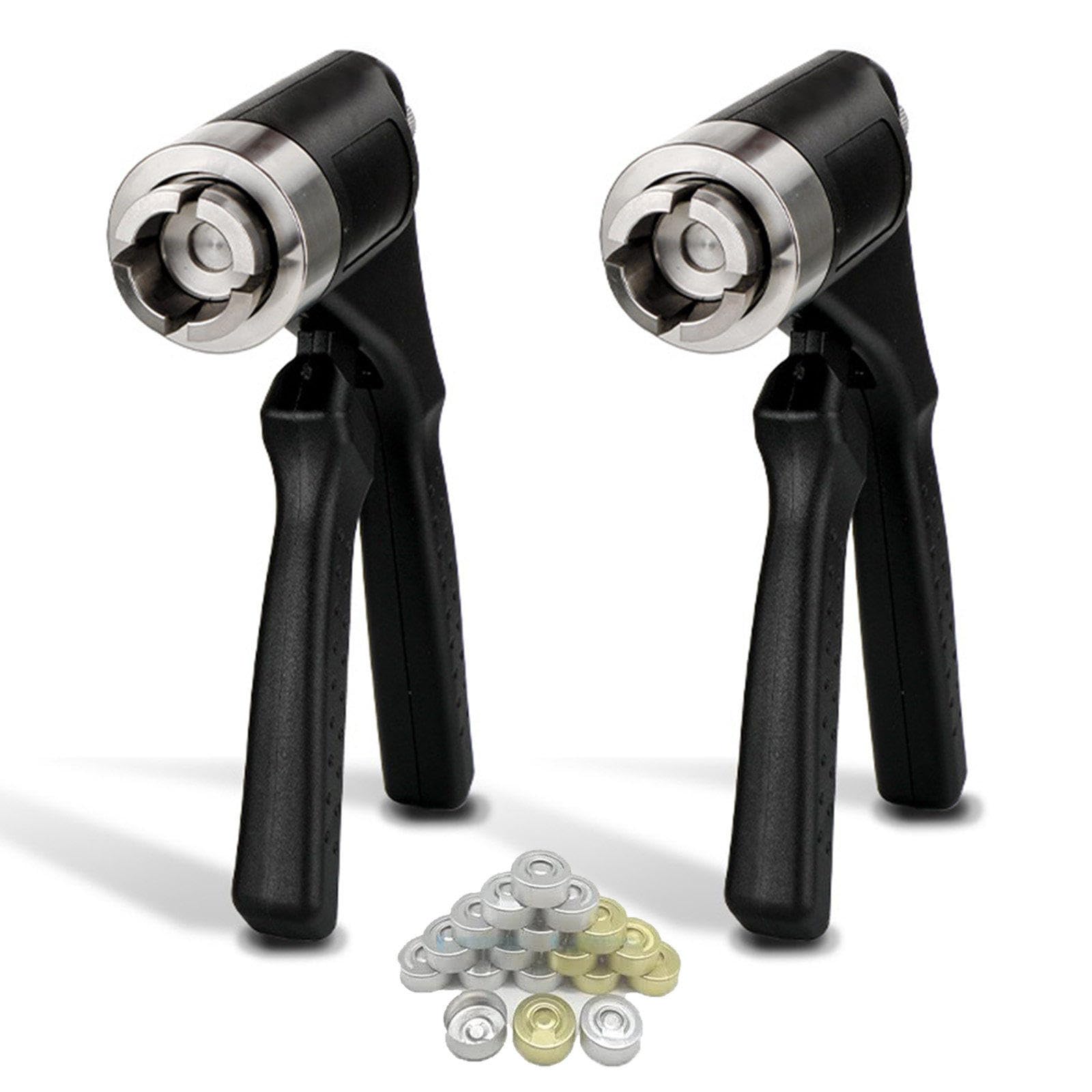 LJYKBFL Hand Held Vial Crimper for 11mm/20mm Flip Off Vials, Full Aluminum Cover Bottle Cap Crimping Tool
