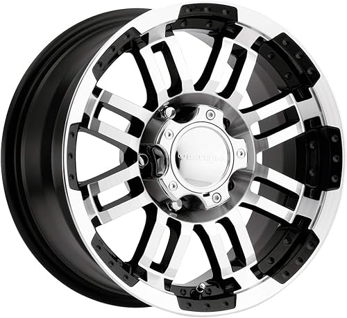 Vision Warrior 375 Rueda de cara mecanizada negra brillante (16x8"5x114.3mm)