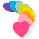 Heart Sticky Notes 3x3 in, 8 Pads, Super Cute Bright Color Strong Adhesive Post, Clean Removal, 82 Sheets/pad