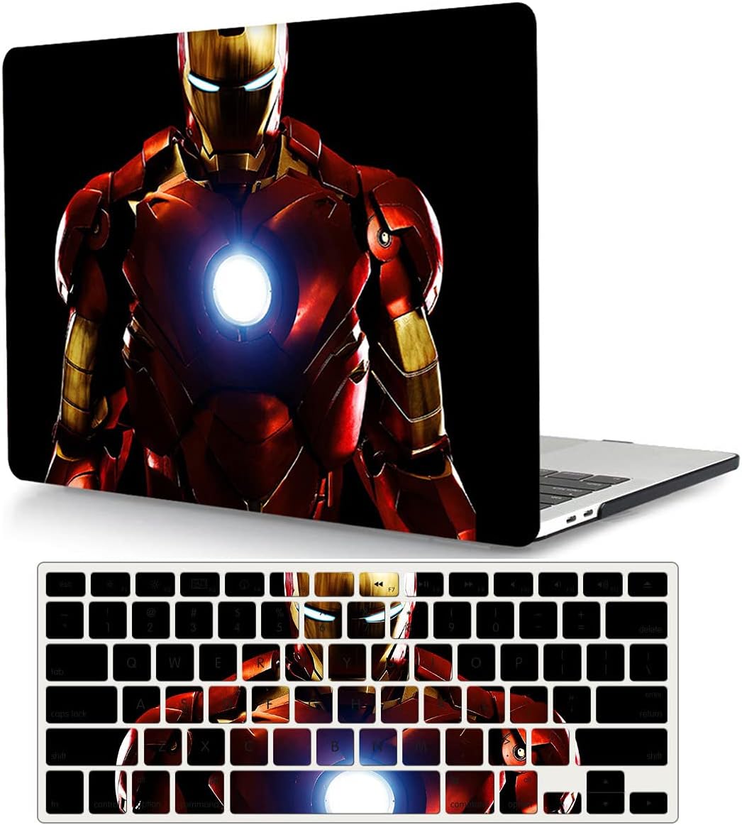 Case Compatible with MacBook Air 13 Retina 2020 2019 A2337 M1 A2179 A1932, Plastic Protective Hard Shell + Keyboard Cover for inch Touch ID - Ironman 1 A2337/A2179/A1932 (Air 2018-2020)