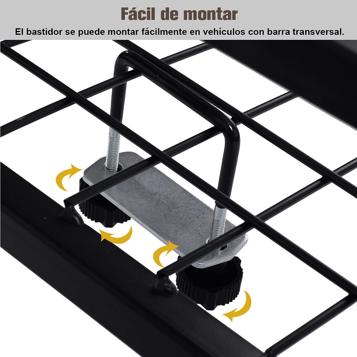 GYMAX Barras de Techo con Cortavientos, Portaequipajes de Metal, Resistentes a la Intemperie hasta 75 kg, Cesta de Equipaje para SUV y Camiones, 122,5 x 102 x 15 cm