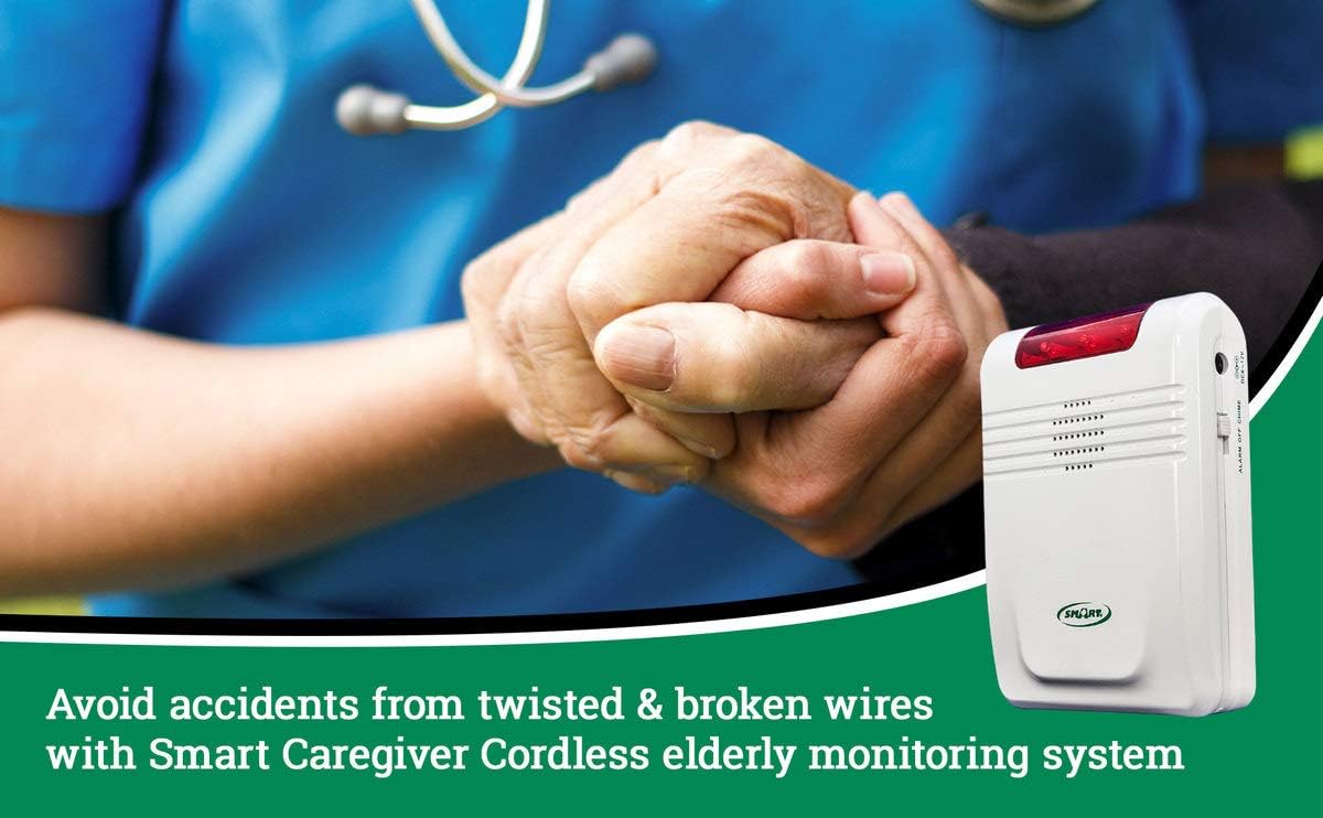 Bed Alarm with Bed Sensor Pad and Chair Sensor Pad - Cordless System Makes This System Easy-to-use!