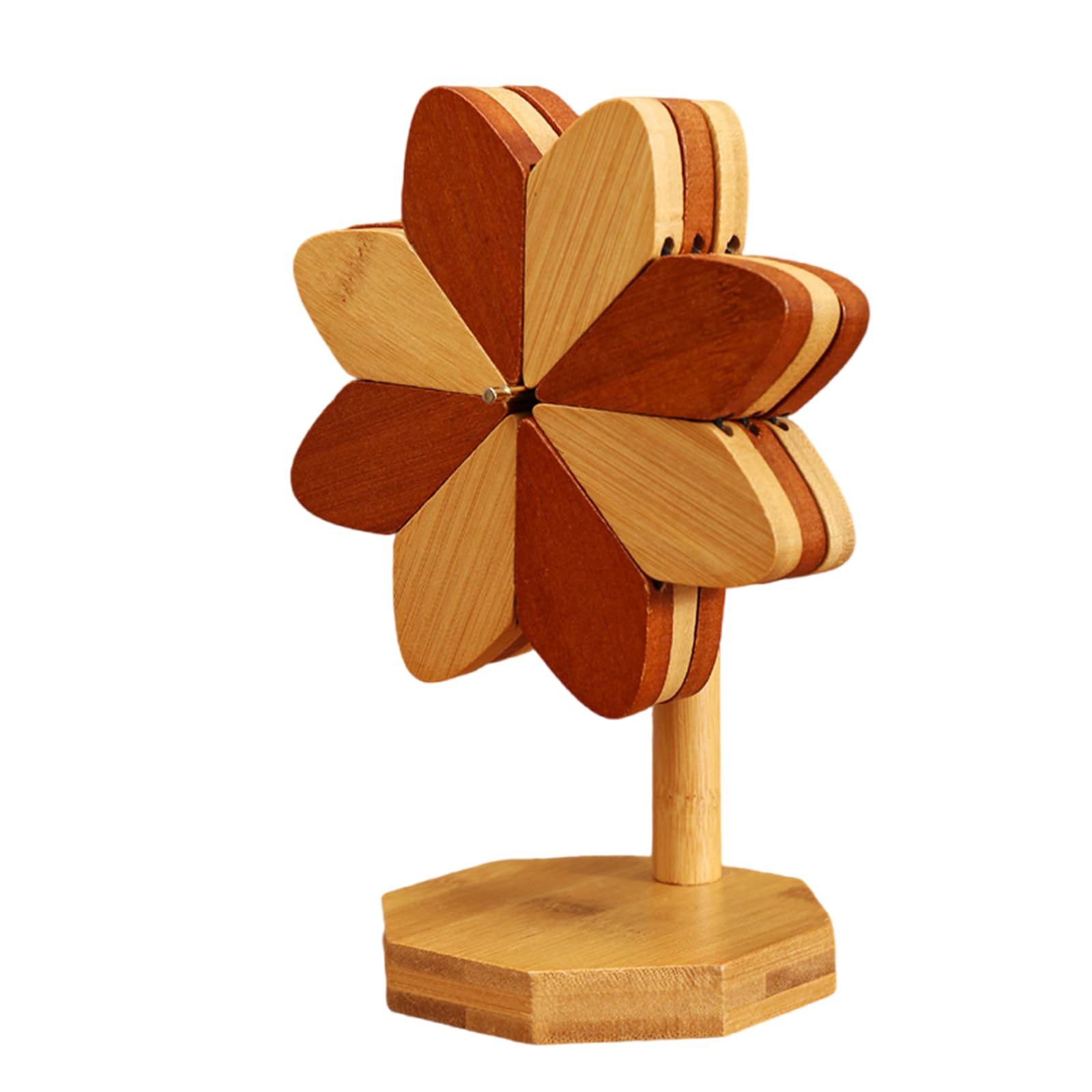 MALSSE Natural Wood Heatproof Trivets Pinwheel Shape Hot Protectors for Kitchen Countertop Dining Table Accessories Wooden Trivets for Hot Dishes