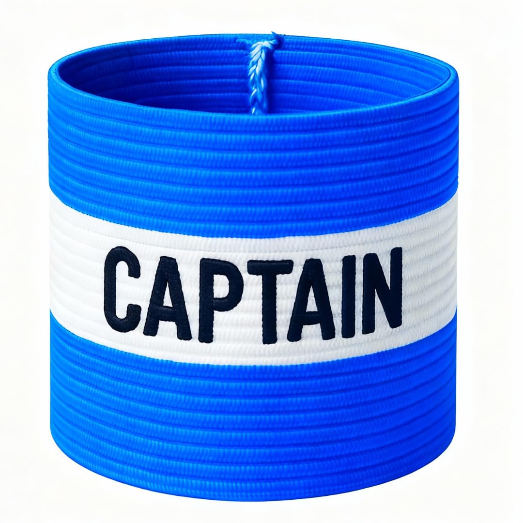 Fitness Health Football Band Soccer Captain's Armband Design Captain Band for Adult and Youth, 5 Colours Available for Multiple Sports, Elastic Arm Band for Captain (Blue - Kids) โ image 1
