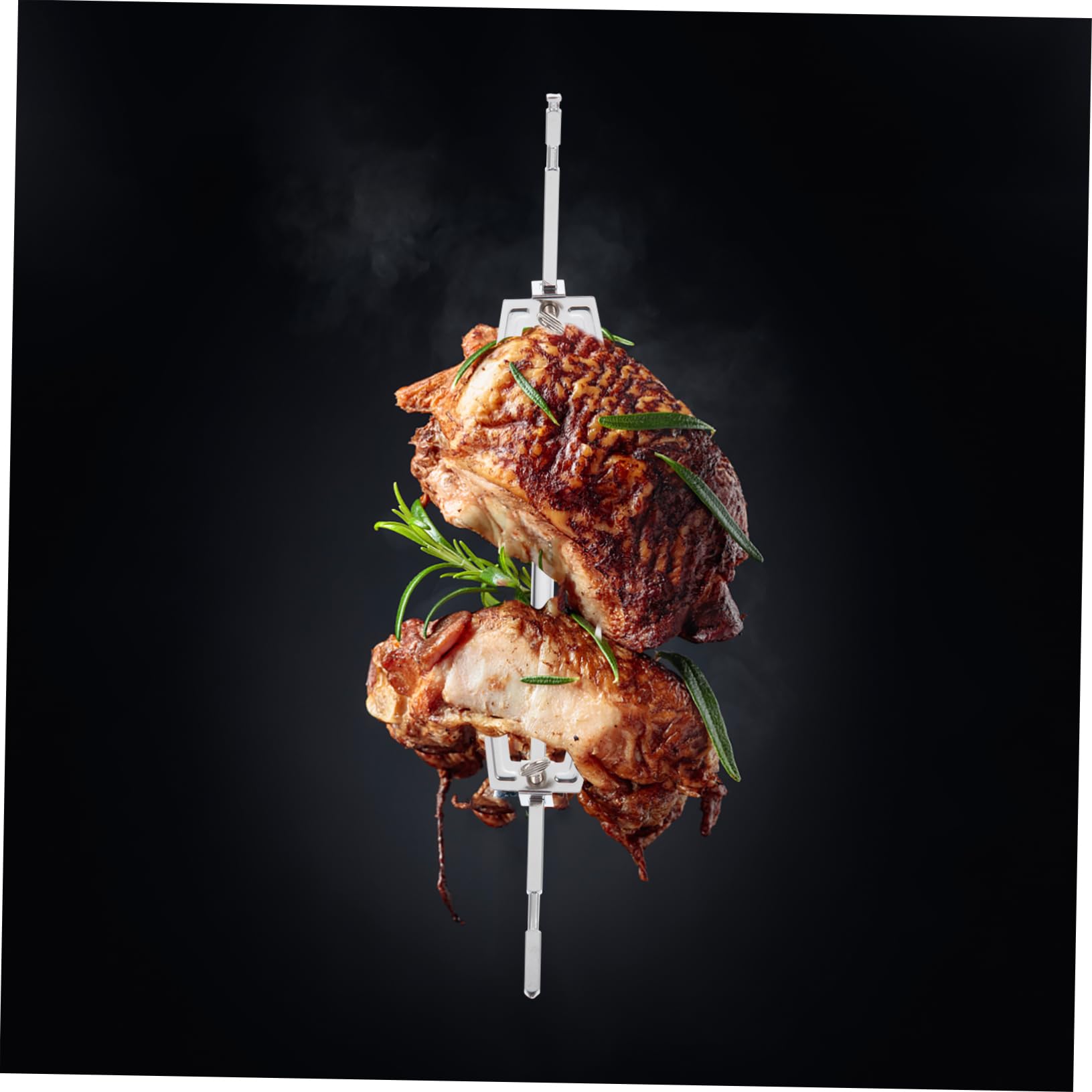 MAGICLULU 2pezzi Forchetta Grill Rotante Professionale Acciaio Inossidabile Per Bbq e Arrosti Utensile Da Cucina Pratico e Facile Da Usare Per e Pollame Per Ristoranti e Uso Domestico