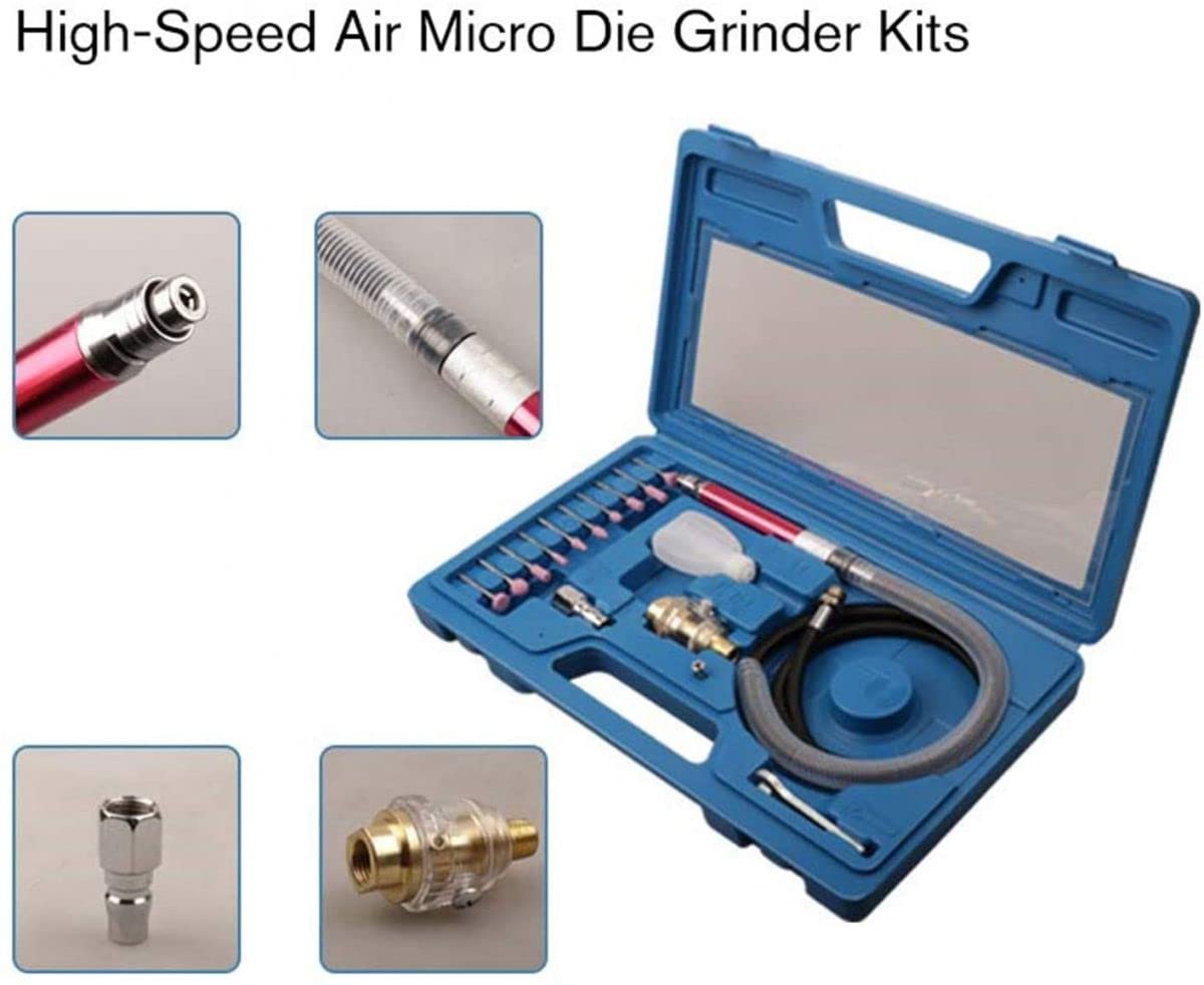 Fresino Dritto ad Aria Compressa Mini Trapano Microsmerigliatrice Pneumatica con Accessori