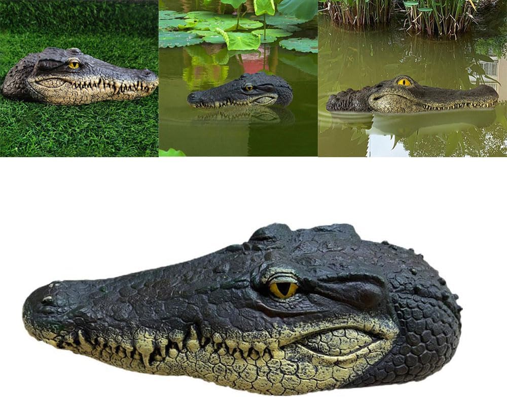 KWJNH Floating Alligator Head,Alligator Head Decoy for Pool