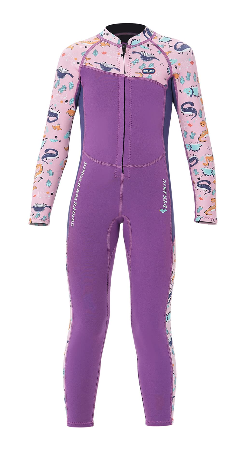 Kids Boys Girls Full Body Swimsuits 2.5MM Wetsuit Full Thermal Sunsuit Swimsuit UPF 50+ UV Rash Guard Surfing Suit for Beach Swimwear Purple