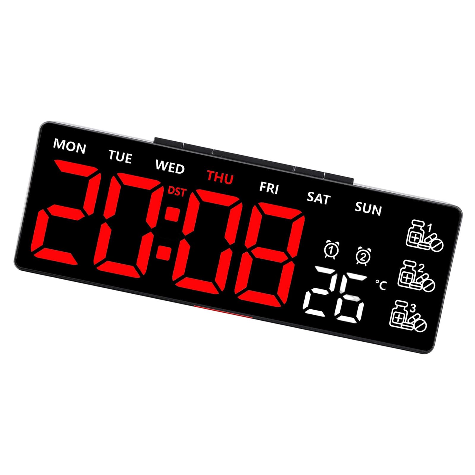Xinsheinelry Alarm Clocks Bedroom Digital Desk Clock for Bedside Nightstand Digital Alarms with Day of Week Temperature Alarm for Bedroom