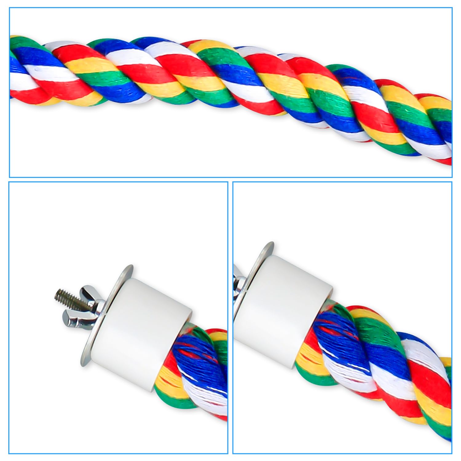 Luckious Premium 80cm Bendable Bird Perch Rope for Parrot,Parakeet,Cockatiel,and Budgie - Image 3