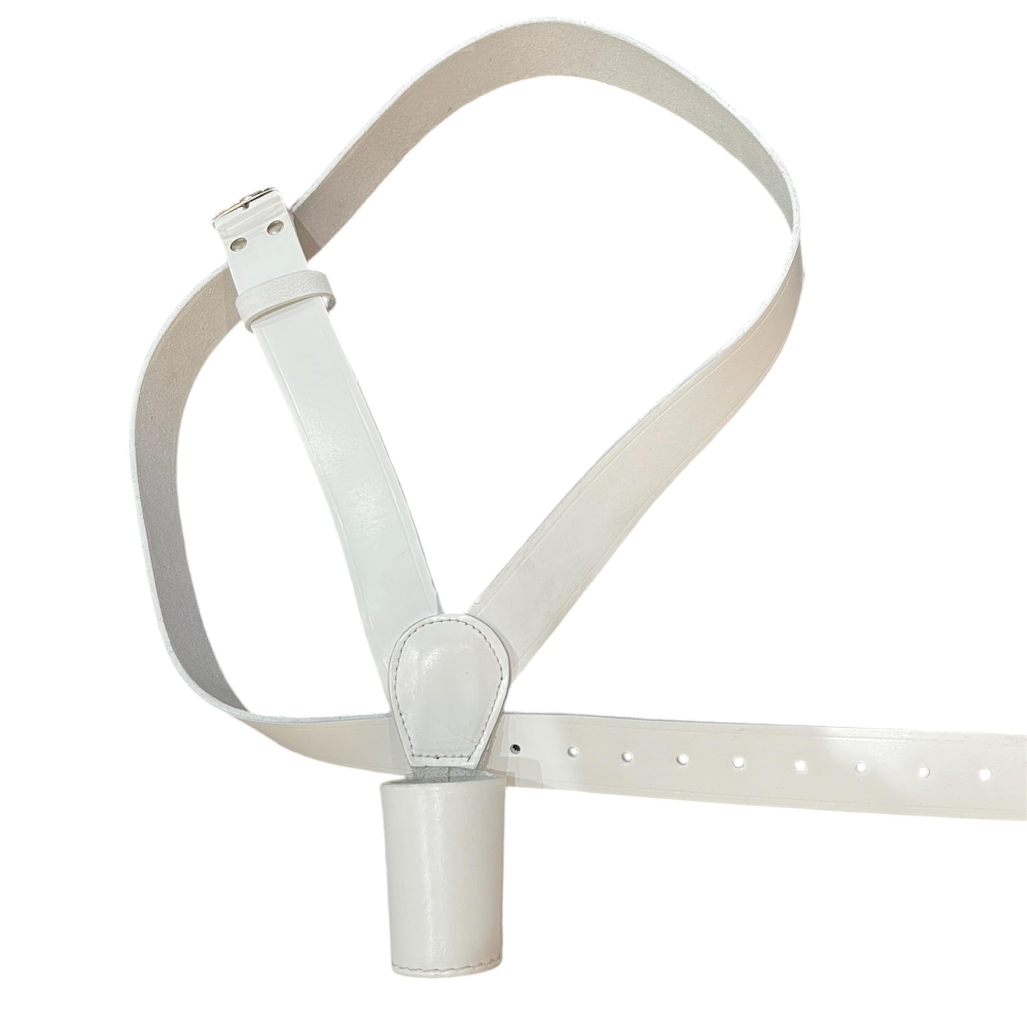 Support de mât de drapeau en cuir blanc, sangle d'épaule pour porte-drapeau, bande de défilé de cérémonie, garde d'honneur, sangle réglable en cuir véritable, blanc, taille unique