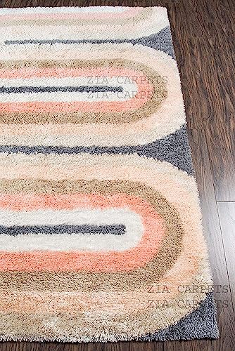 Image of Modern Quality Carpet /Trending Design Hand Woven Fluffy Rug /Mats for Bedroom /Dinning Hall /Living Room 2-inch Thick [Size 12x12 Square]