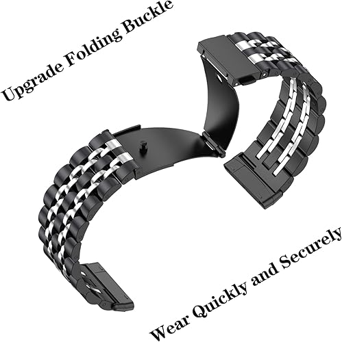 Miniatura 4 de ZPJPPLX Bandas de metal para Fitbit Versa 4Sense 2 para hombres y mujeres, compitaple con Fitbit Versa 3Sense correa de reloj de acero inoxidable
