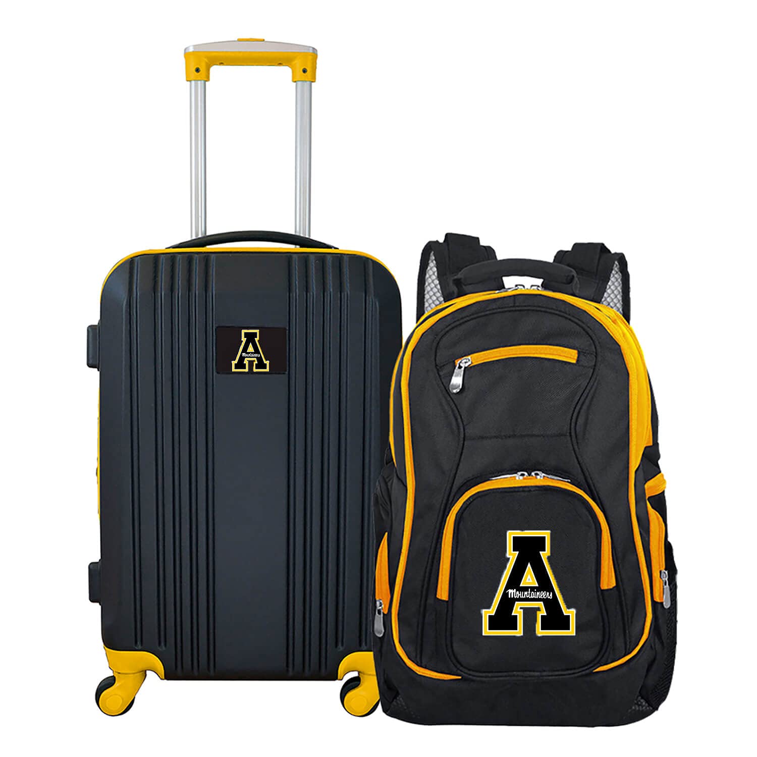 Denco Appalachian State University Mountaineers 2-Piece Luggage Set, Includes 21-inch Two-Tone Hardcase Spinner and 19