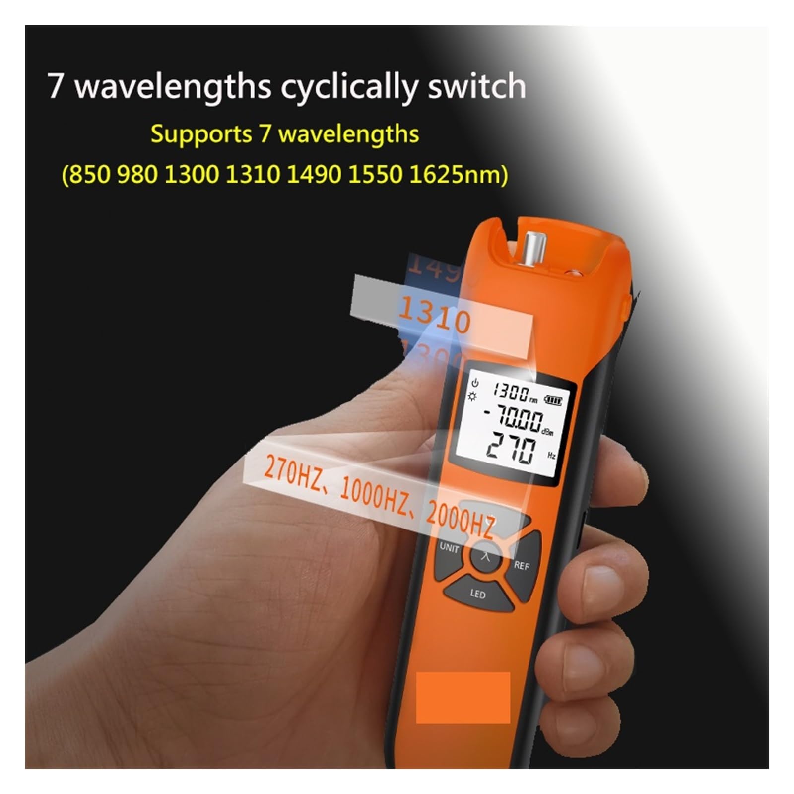 Tester a fibra ottica, Misuratore di potenza ottica ， Misuratore di potenza in fibra ottica FTTH a batteria ricaricabile ad alta precisione G10 con luce flash OPM FC/SC/ST(-50 to 26dBm)