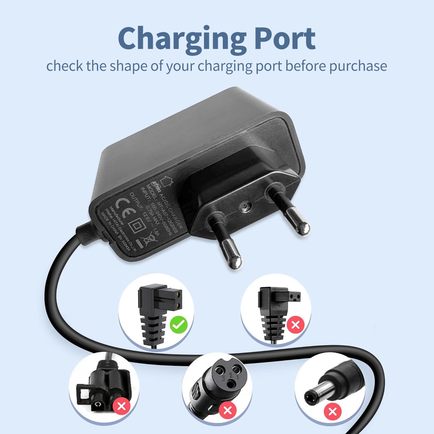 Amazon.com: 2-Prong 12.6V 1.8A Charger for Wybot Cordless Robotic