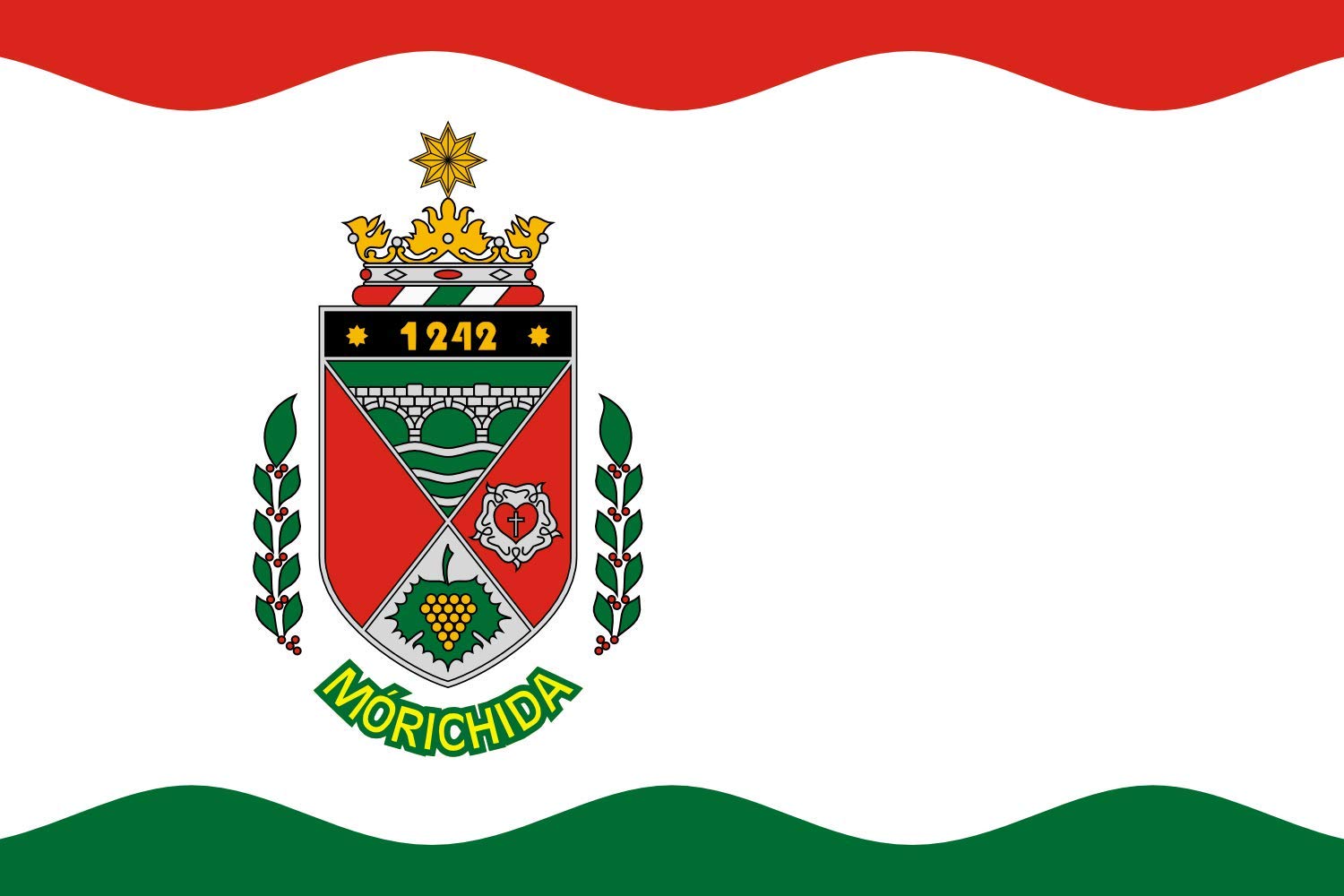 Drapeau Large Mórichida aux finitions soignées et textile premium