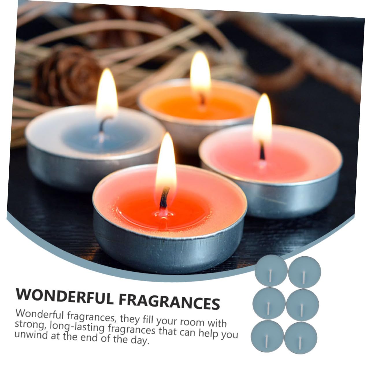40 Velas Aromáticas de Cera sin Humo para Aromaterapia en Casa, Redondas de Aluminio, Relajación y Eliminación de Olores, Ideales para Propuestas Románticas