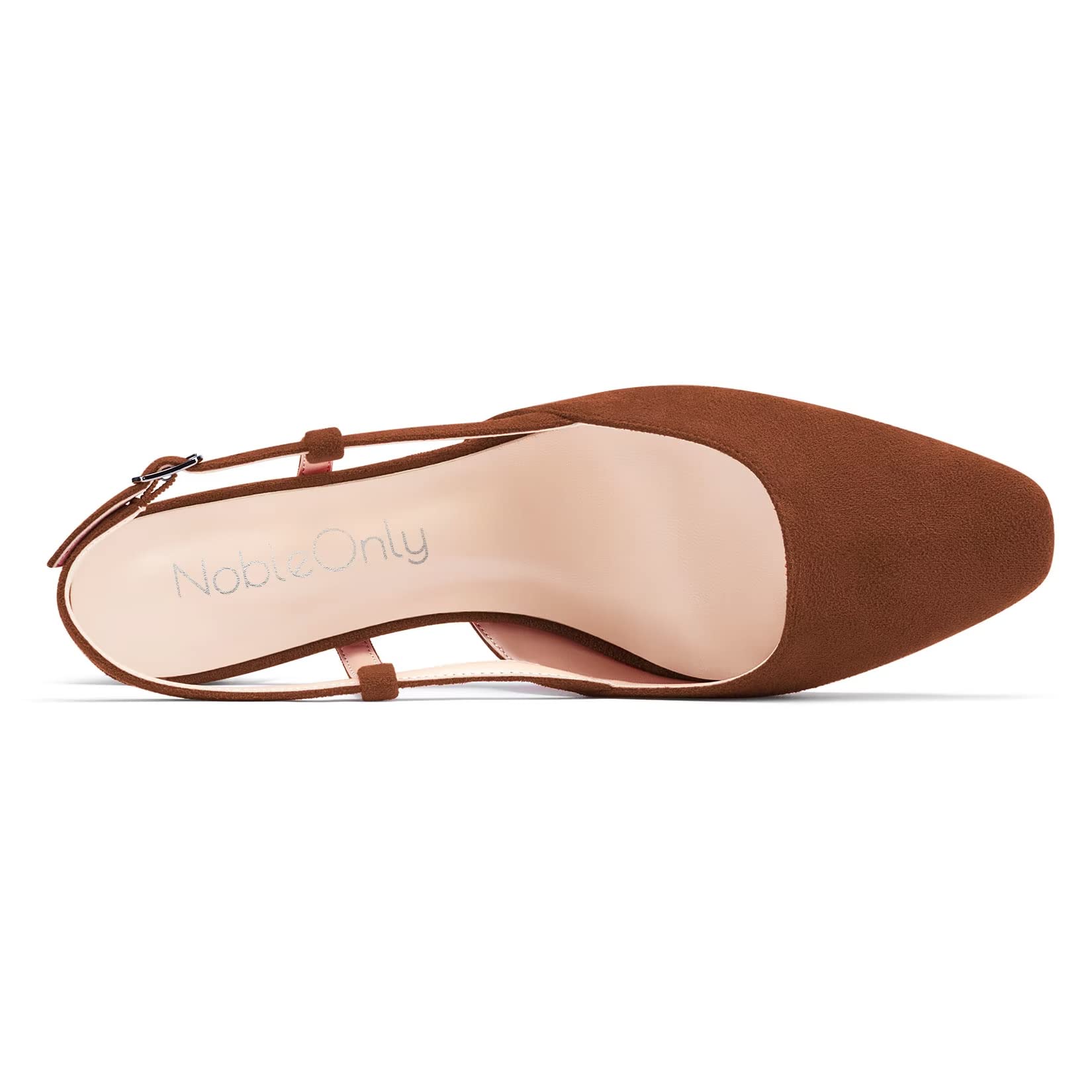 NobleOnly Donna Chunky Blocco Basso Gattini Tacco Heel Quadrata Punta Sandali Slingback Slip-on Pumps da Matrimonio Cute Scarpe