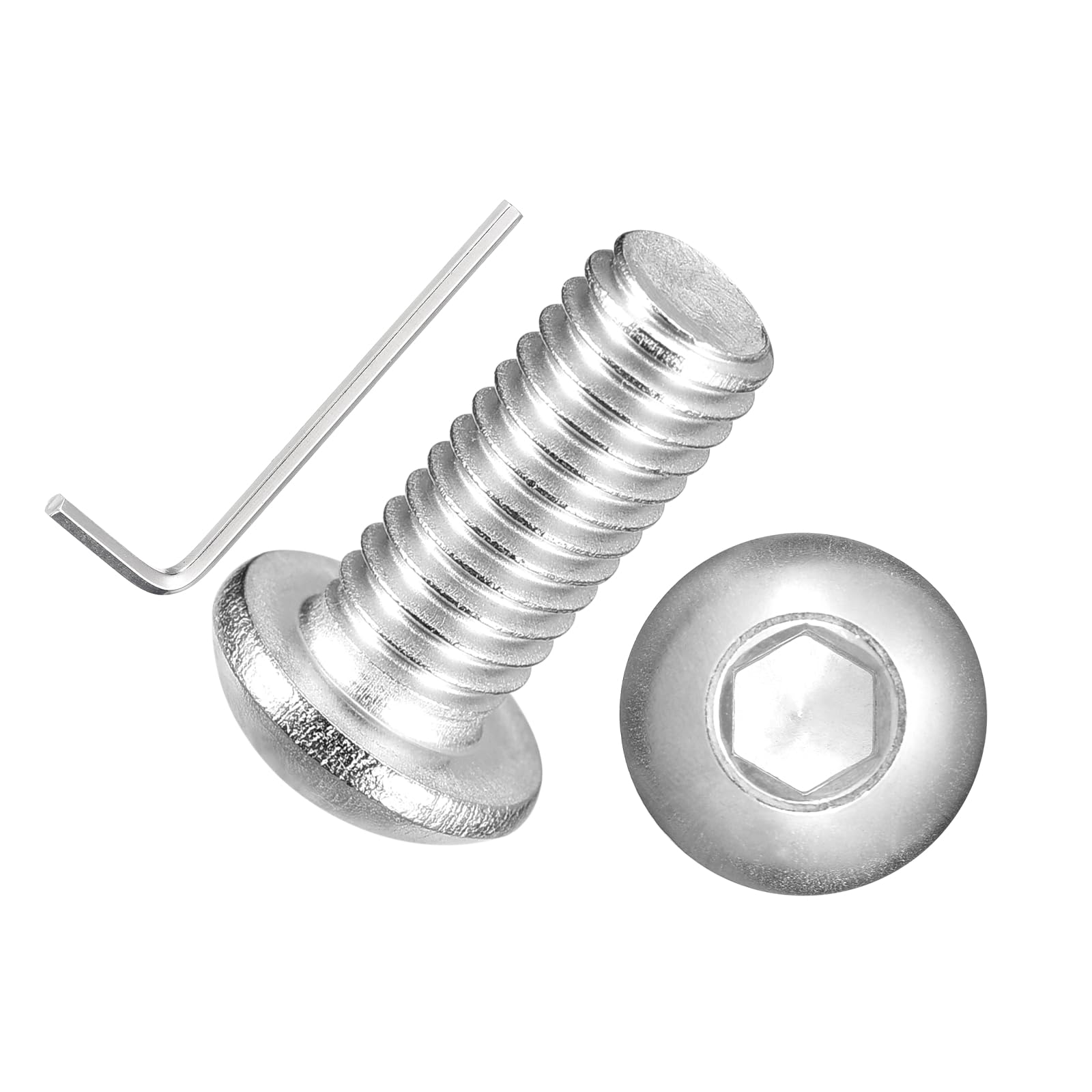 Kozelo 50pcs Button Head Socket Cap Screws - [M6-1x14mm] 18-8 Stainless Steel - Industrial Grade Corrosion Resistant for Kitchen, Bathroom, Outdoor Furniture & DIY Projects