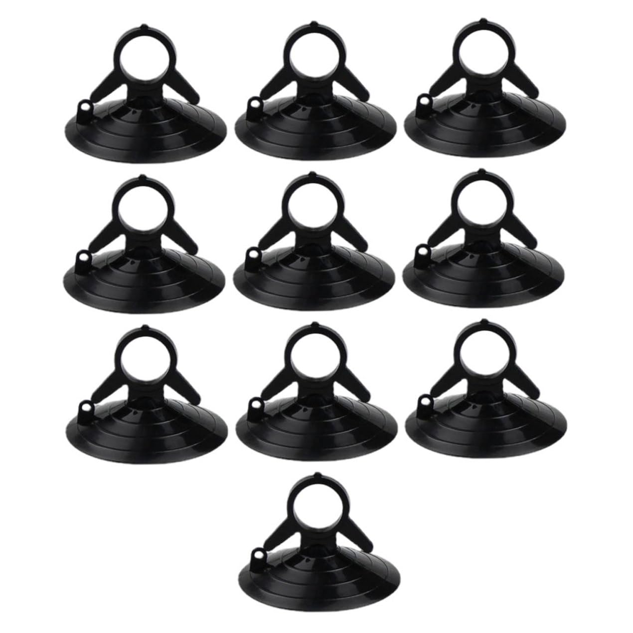 Tazas de succión, 10 Piezas de 4,5 cm de Vidrio pequeñas Tazas de succión con Anillo de tirón, Tazas de succión de Ventana del automóvil, Almohadillas de Sucker para Visor automotriz (Negro)