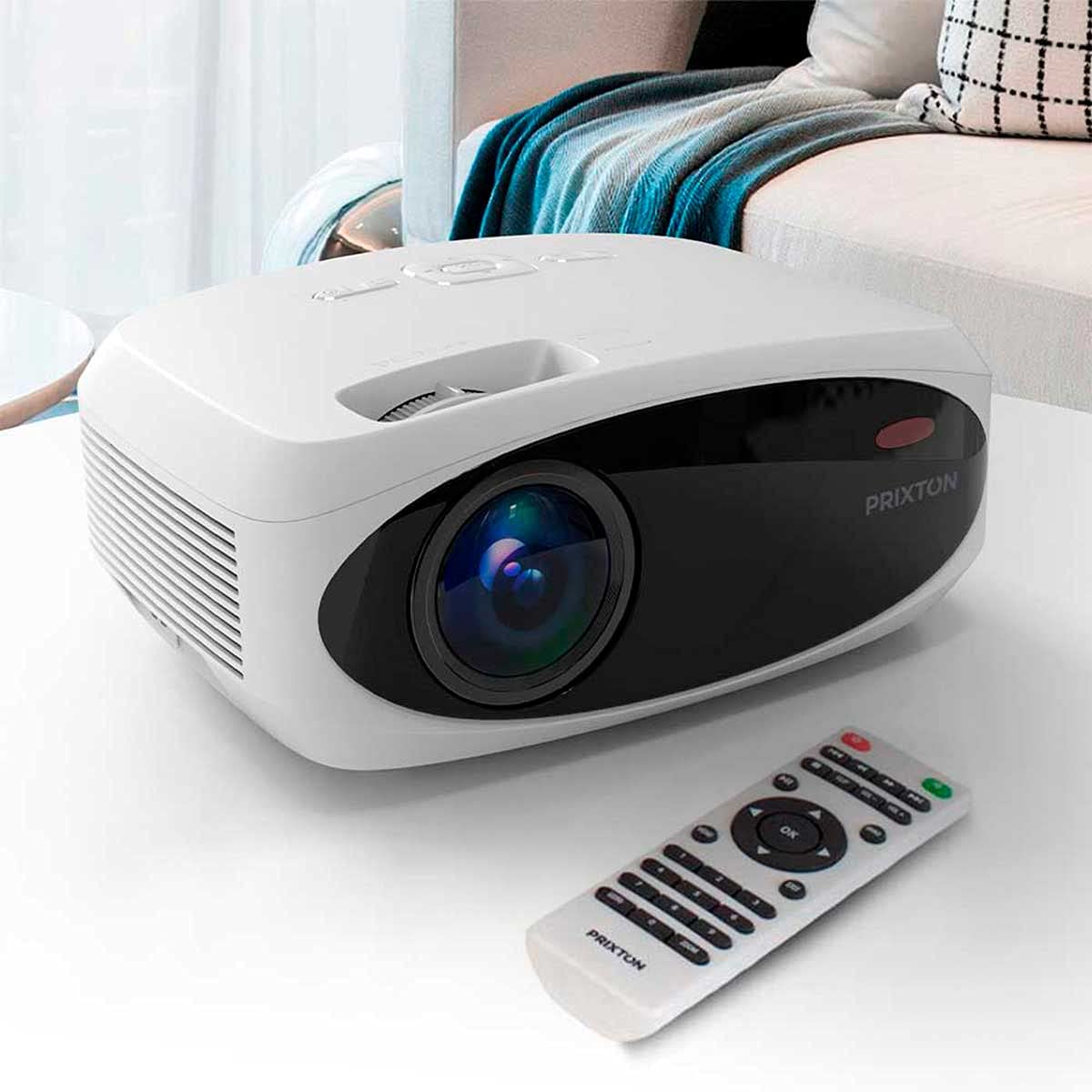 PRIXTON Vidéoprojecteur Portable Picasso WiFi 9000 Lumen 260 ANSI Full HD 4K Écran 100" Télécommande HDMI USB MicroSD