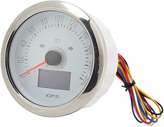 85mm GPS Speedometer Odometer Waterproof 0‑200KM/H Speed Meter Gauge for Boat Car Truck Motorcycle Marine Adjustable GPS Odometer Gauge with 7 Color Backlight Turn Signal Light (white) Auto Accessary