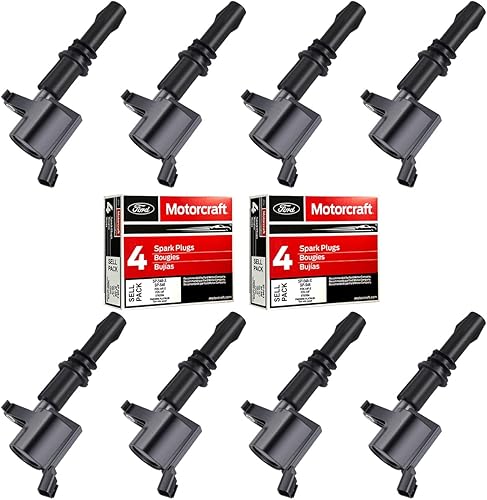 MAS Juego de 8 bujías de platino y 8 bobinas de encendido rectas, compatibles con Ford F-150 Expedition F-250 Super Duty F-350 Super Duty 5.4L MAS Juego de 8 bujías de platino y 8 bobinas de encendido rectas, compatibles con Ford F-150 Expedition F-250 Super Duty F-350 Super Duty 5.4L