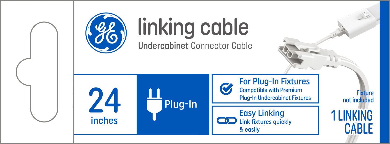 Linking Cable for Undercabinet Linkable Light Fixtures, 24in (1 Pack)