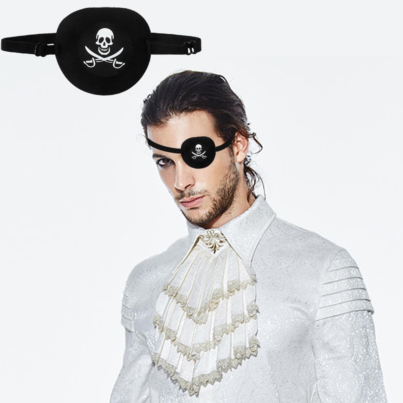 4 pezzi di Patch Occhi, Toppe per Occhi Regolabile per Bambini Adulti, Benda Medica per Occhio per L'amliopia e lo Strabismo, Nero