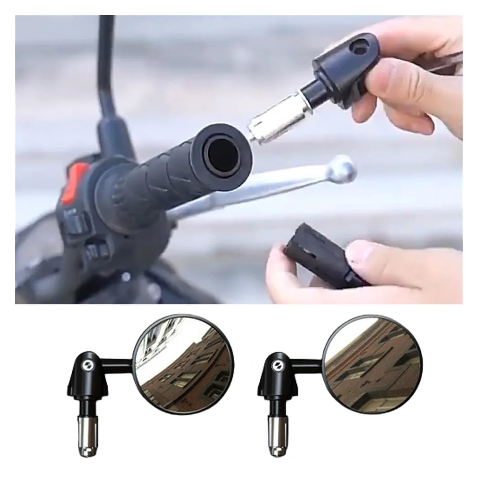 Motorcycle Mirrors Guidon De Vélo Rétroviseur Étendu Petit Miroir Aveugle Vue Large Sécurité Tournant