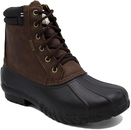 NAUTICA Mens Duck Boots Waterproof Shell Insulated Snow & Rain Boot -Lace-Up Winter Shoe- Channing (WideMedium Width)