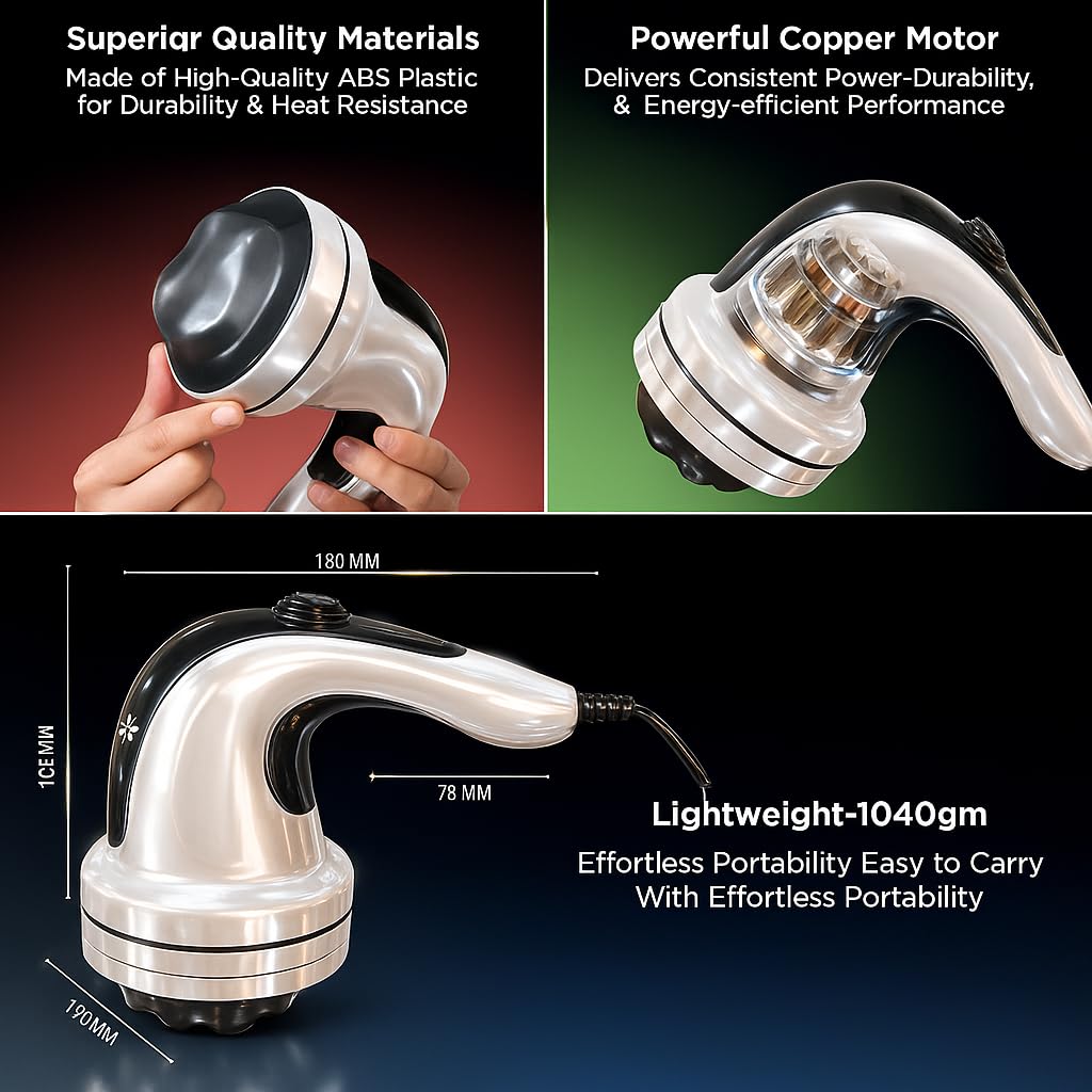 Primate Recharge Pro Electric Handheld Body Massage | 4 interchangeable head, Aries cover, adjustable speed settings | Deep tissue relief for back, legs and legs Primate Recharge Pro Electric Handheld Body Massage | 4 interchangeable head, Aries cover, adjustable speed settings | Deep tissue relief for back, legs and legs