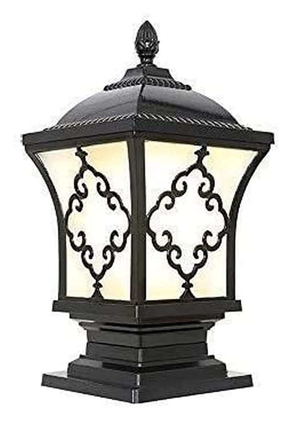 Cortile Lampione Lampione Esterno Cancello Lampione, Pilastro Lampione Villa Giardino Esterno Waterproofpe Illuminazione Parete estremità Pilastro Palo Lampada Antico Alluminio Bronzo Balcone