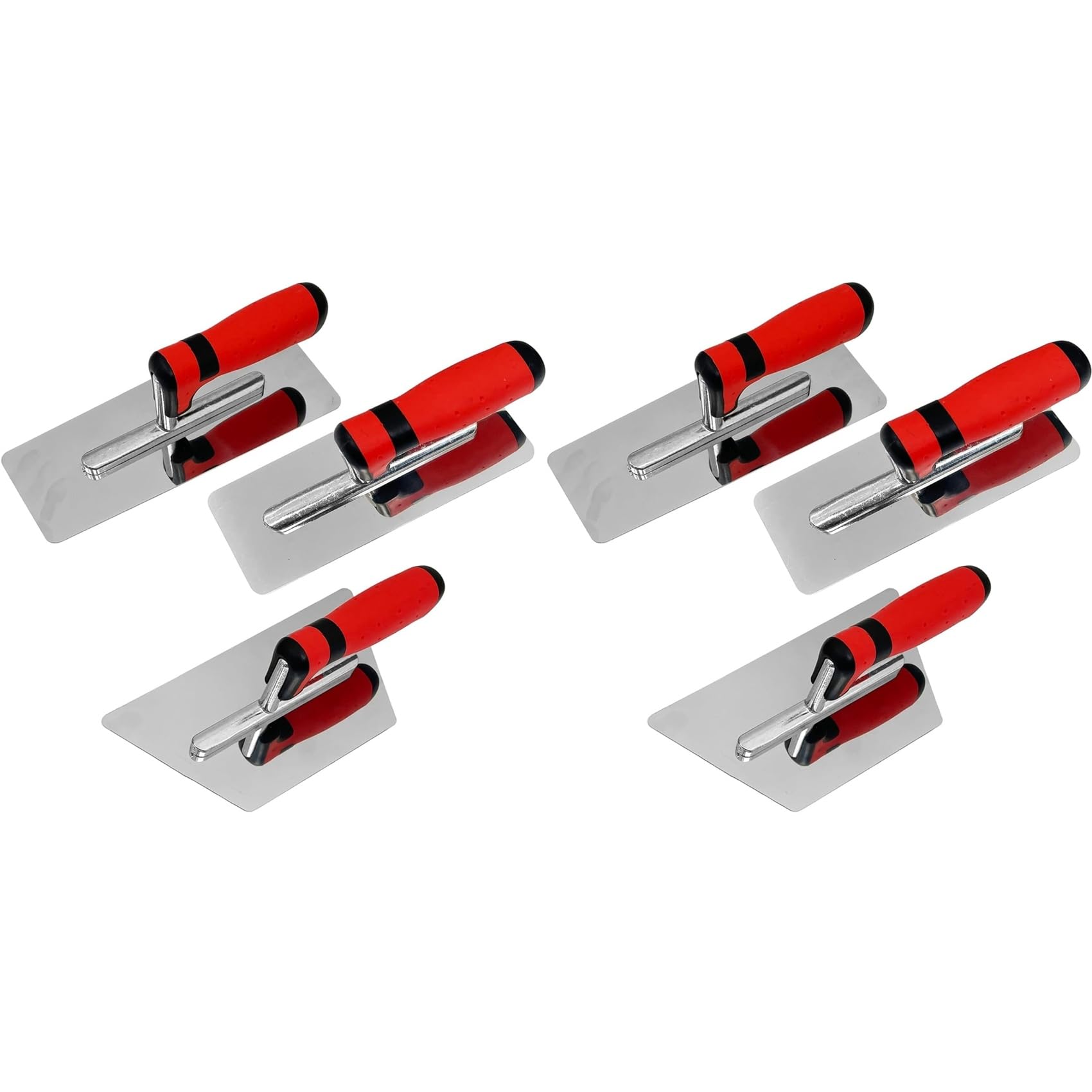 Ctrlzs 6 Pack Plaster Finishing Trowel Set, Polished Stainless Steel Paint Plastering Hand Tool With Handle