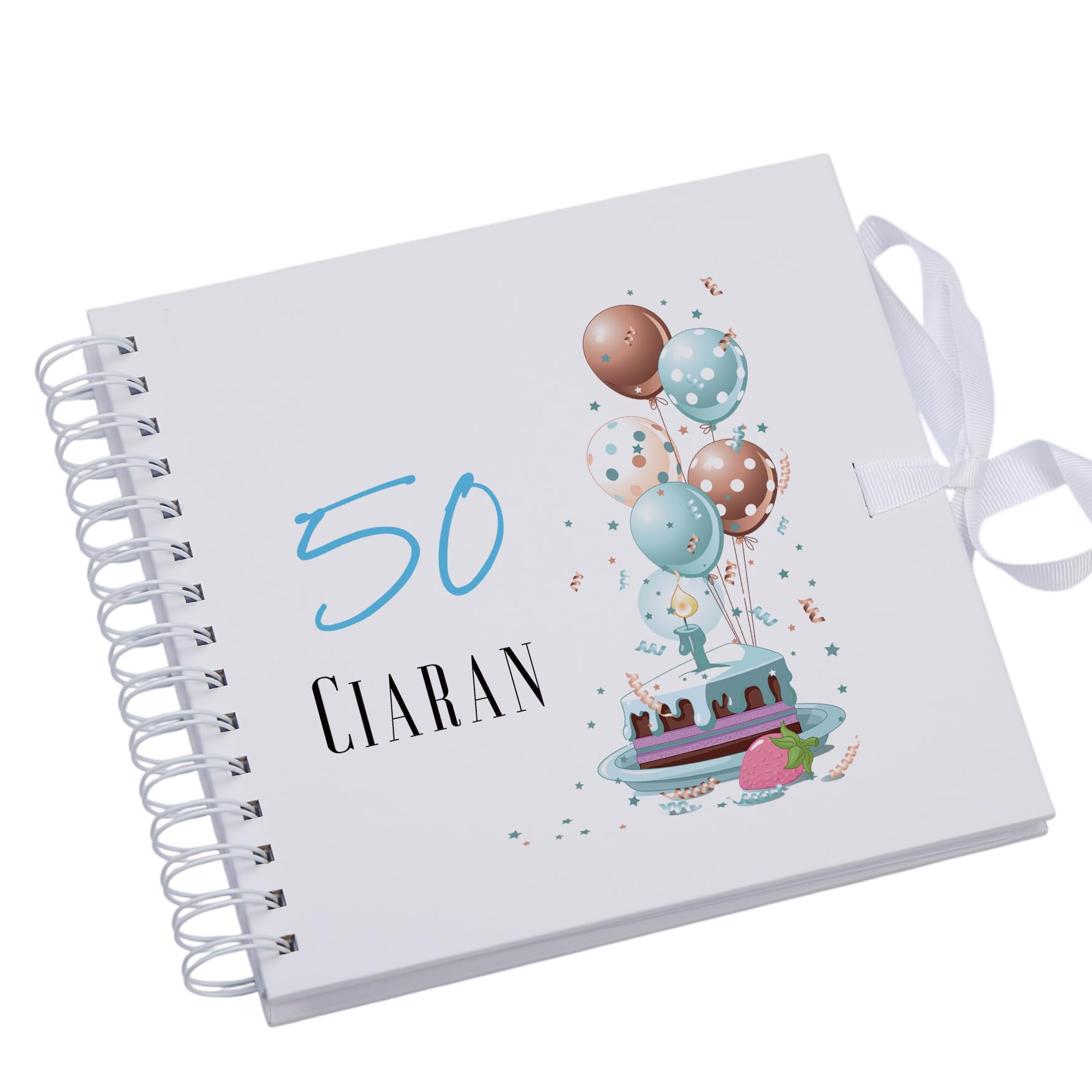 Ukgiftstoreonline White Personalised 50Th Birthday Gifts For Him Scrapbook Photo Album