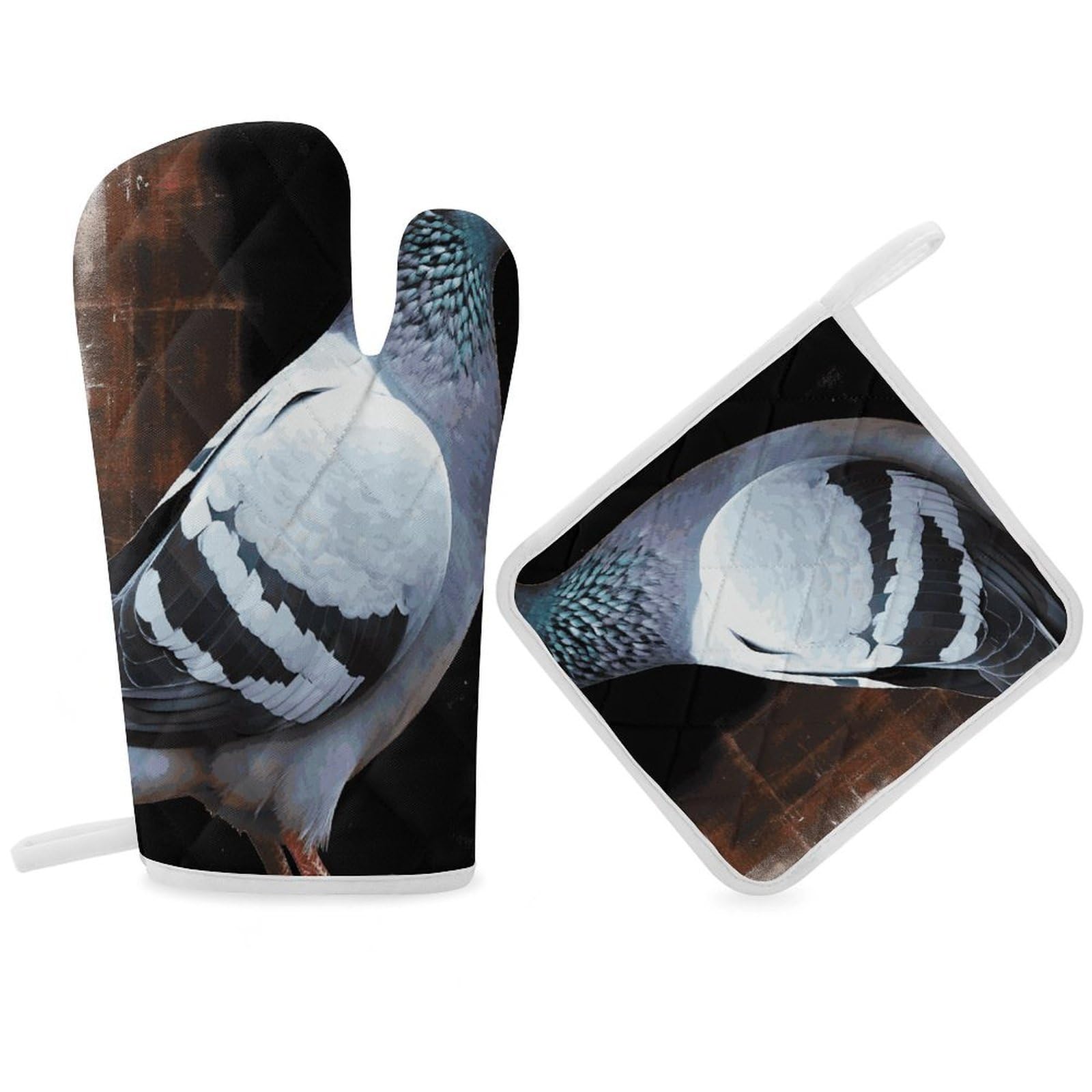 Pigeon Oven Mitt Thick Substantial Heat Insulation Gloves Soft Skin-Friendly Temperature Resistant Oven Mitts for Cooking Lover Cooks