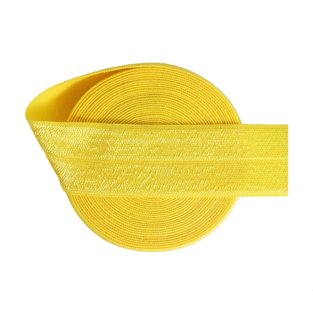 Elástico brillante plegable de 2,5 cm (1") y 25 mm (1") de licra sólida, banda de satén, cinta para ropa interior, vestido, adorno de costura, 50/100 yardas (40 mm) por carrete