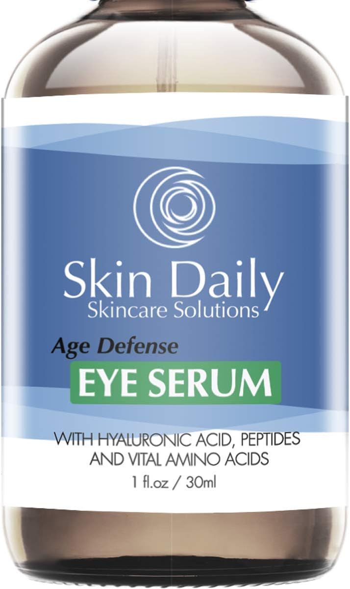 Skin Daily Eye Serum - Powerful Amino Acids, Peptides, Hyaluronic Acid, Cucumber Water, Jojoba Oil - 1 oz