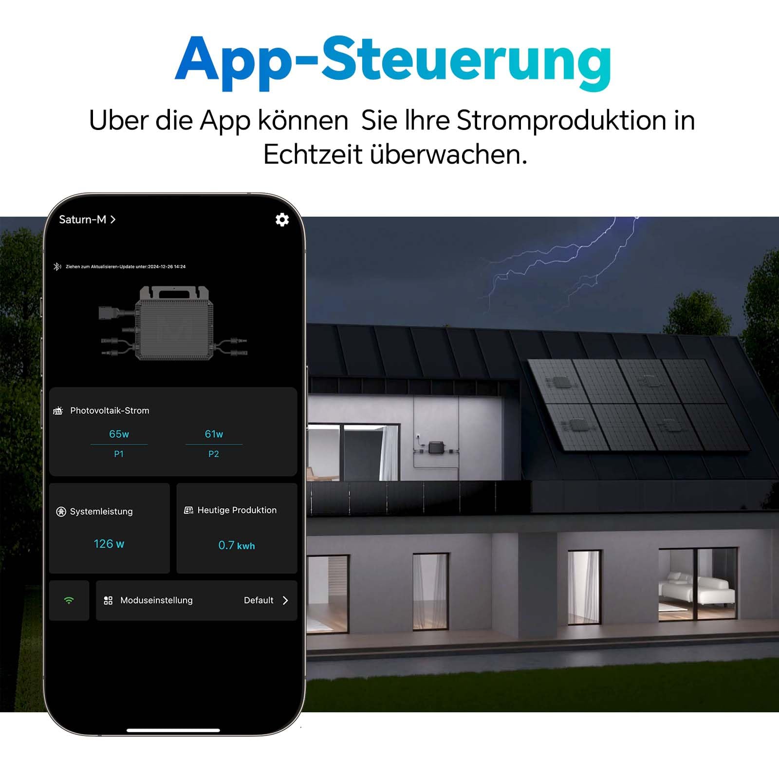 Marstek Mikro-Wechselrichter 800W (Upgrade 2026), Mikrowechselrichter für Balkonkraftwerk, 2MPPT, 0% MwSt, IP-67, WiFi, App-Steuerung, Plug & Play, für Photovoltaik-Module