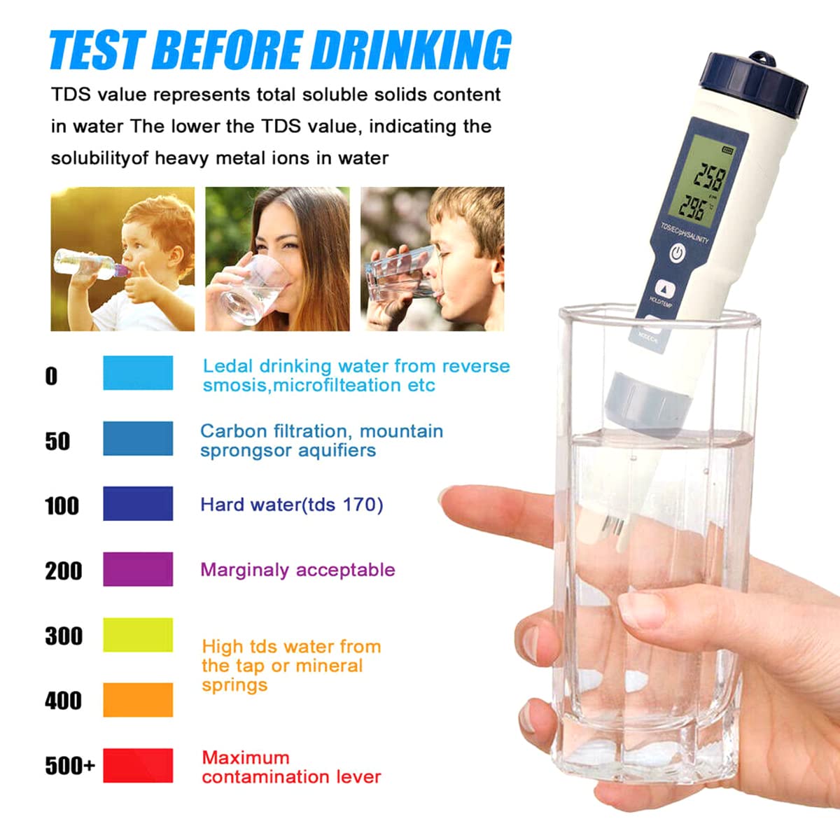 Amazon.co.jp: 5 in 1 ウォーターテスター 水質テスター