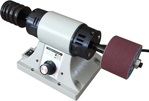 Miniatura 2 de Pulidora de cuero Lijadora 350W 0-8000RPM Máquina de pulido de cuero 110V máquina de pulir borde con 6 mangas de lijado