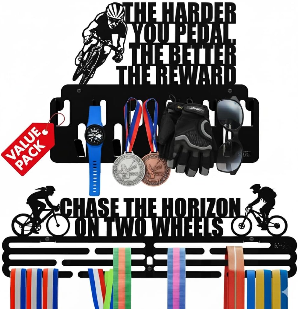Amazon.com: SOH DESIGN Men's Cycling Medal Hanger Display Rack Set of 2 ...