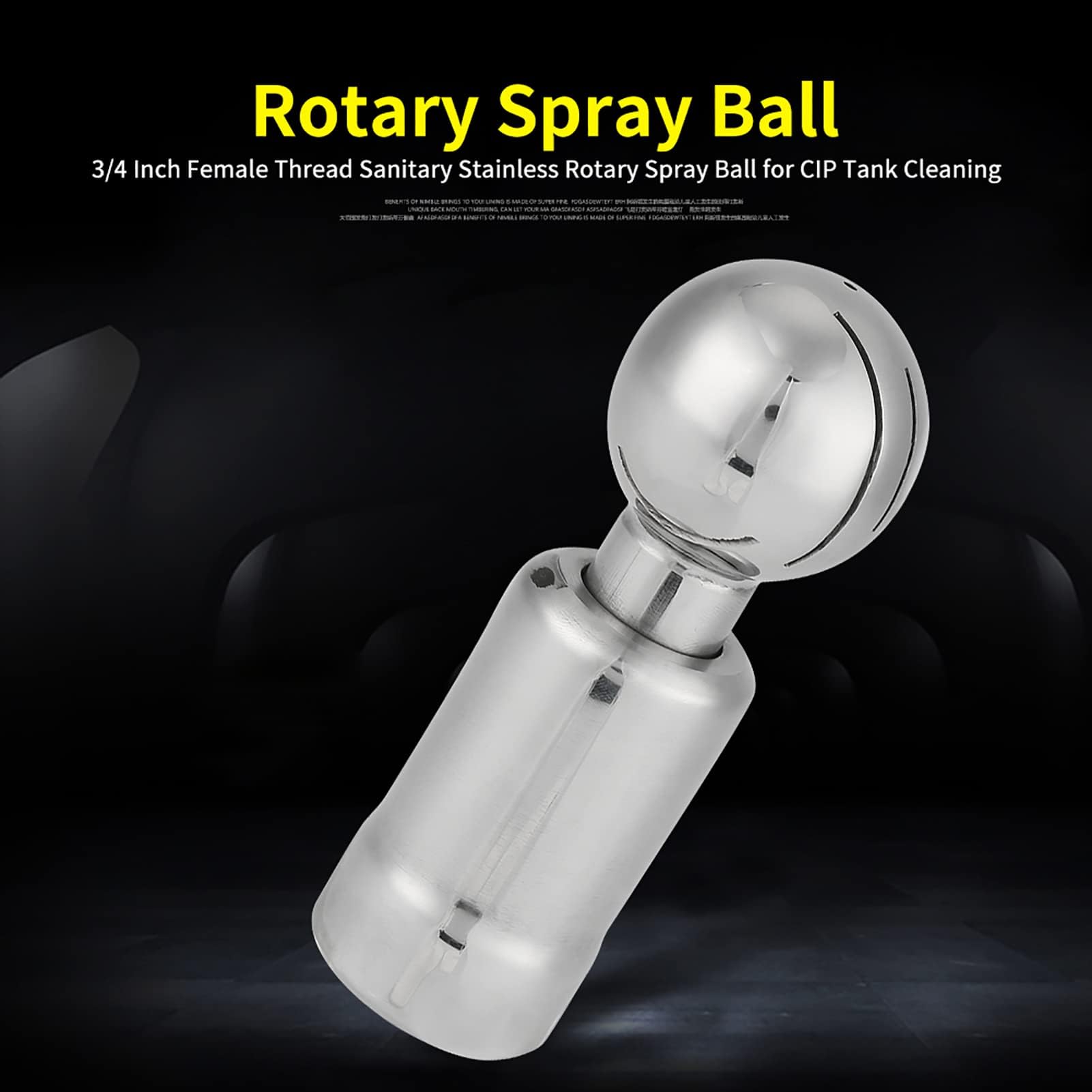 Sfera a Spruzzo Rotativa Sfera a Spruzzo Rotante 3/4 Pollici Sfera a Spruzzo Cip Rotante Pollici Filettatura Femmina NPT Sfera di Pulizia del Serbatoio CIP Modello di Spruzzo Sfera a Spruzzo in Acc