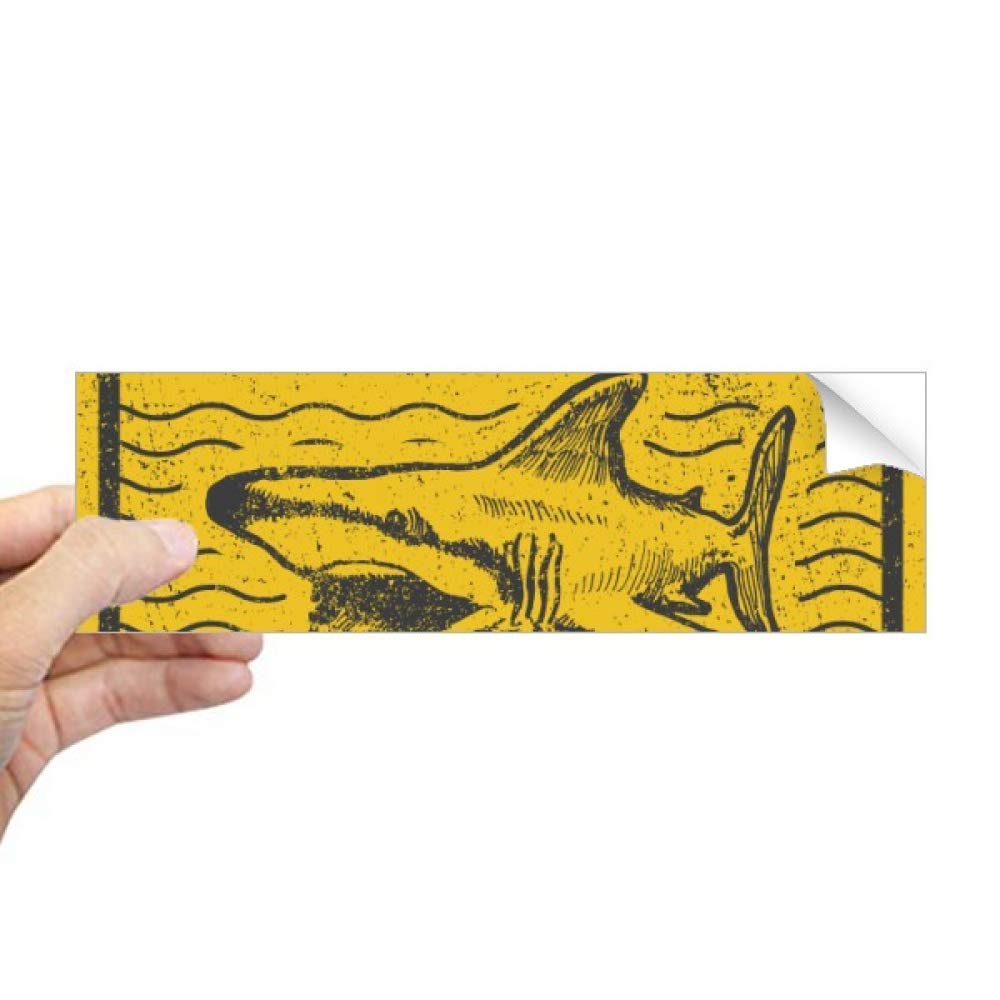 Autocollant rectangulaire graphique motif requin haute visibilité pour vitre